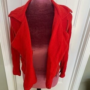 Red Orange Drape Sweater Silence + Noise SZ S